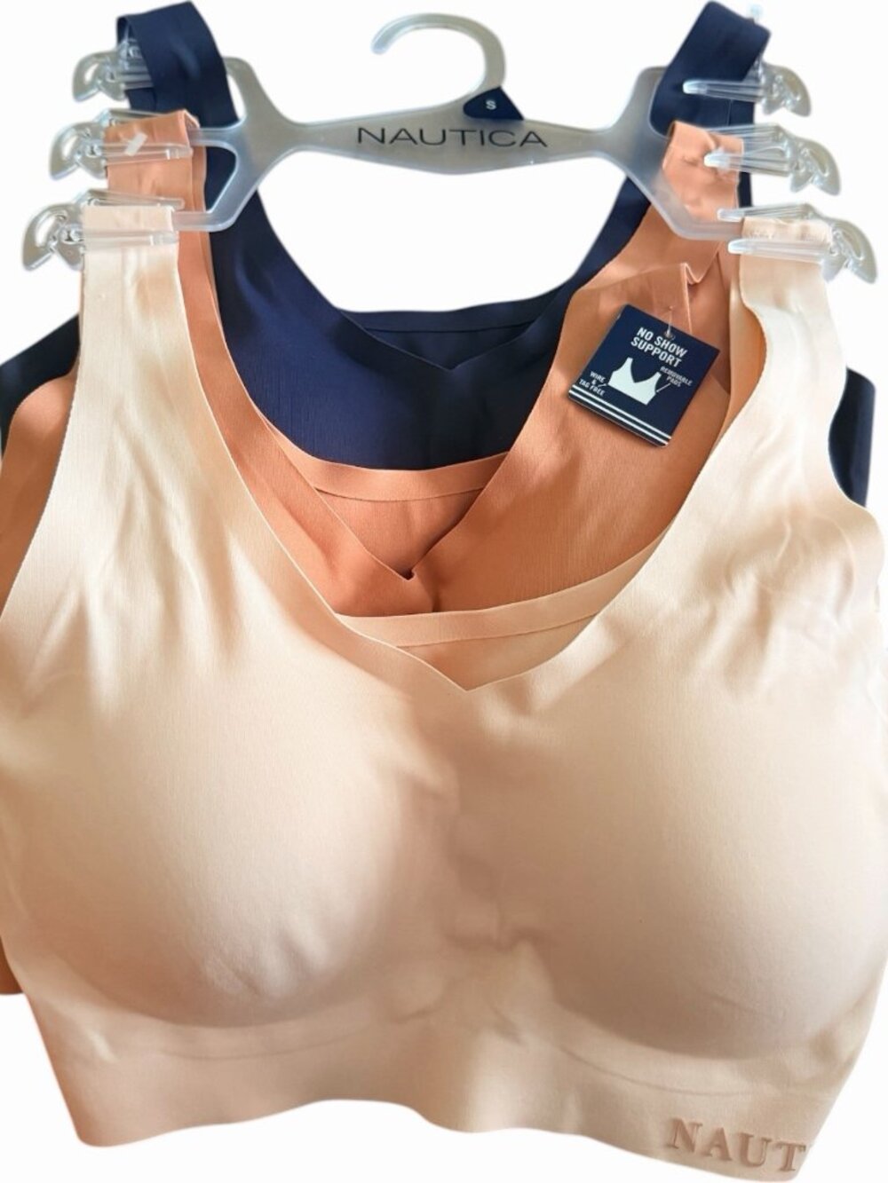 NAUTICA -3~PACK INTIMATES LOUNGE SIZE S BRAS LASER CUT MULTICOLOR-NT9191~MSRP$64